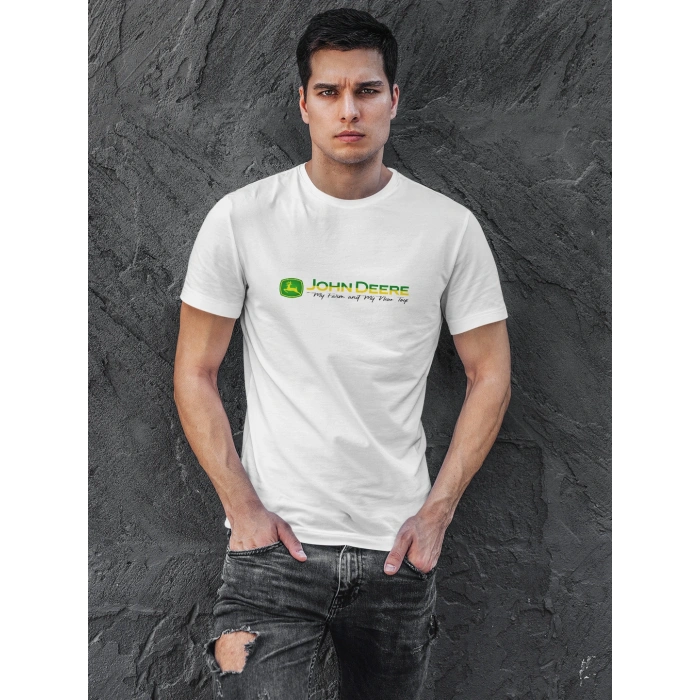 John Deere Traktör Baskılı Sıfır Yaka Tişört -TM2048