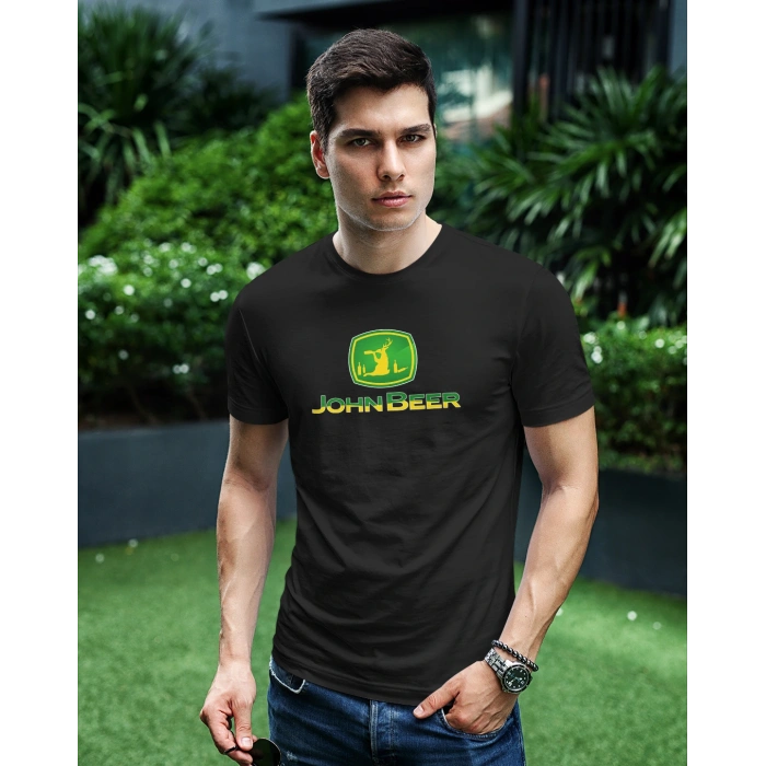 John Deere Traktör Baskılı Sıfır Yaka Tişört -TM2049