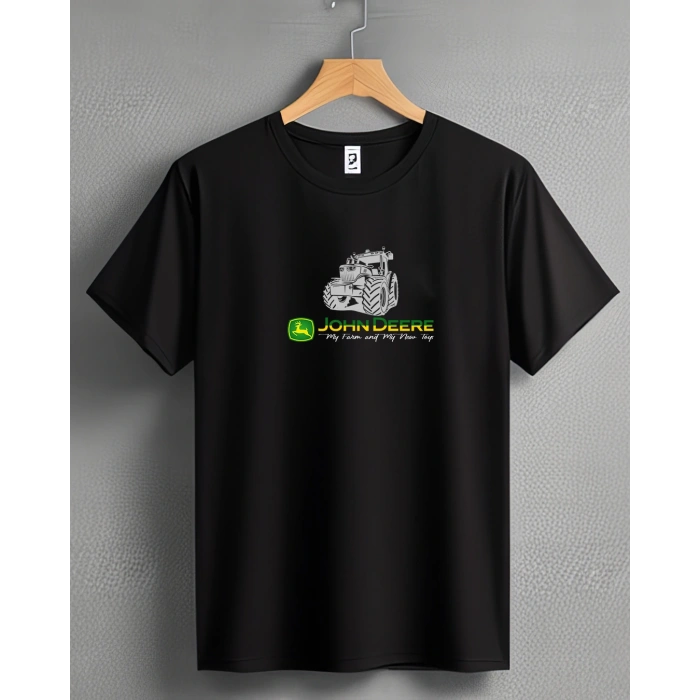 John Deere Traktör Baskılı Sıfır Yaka Tişört -TM2050