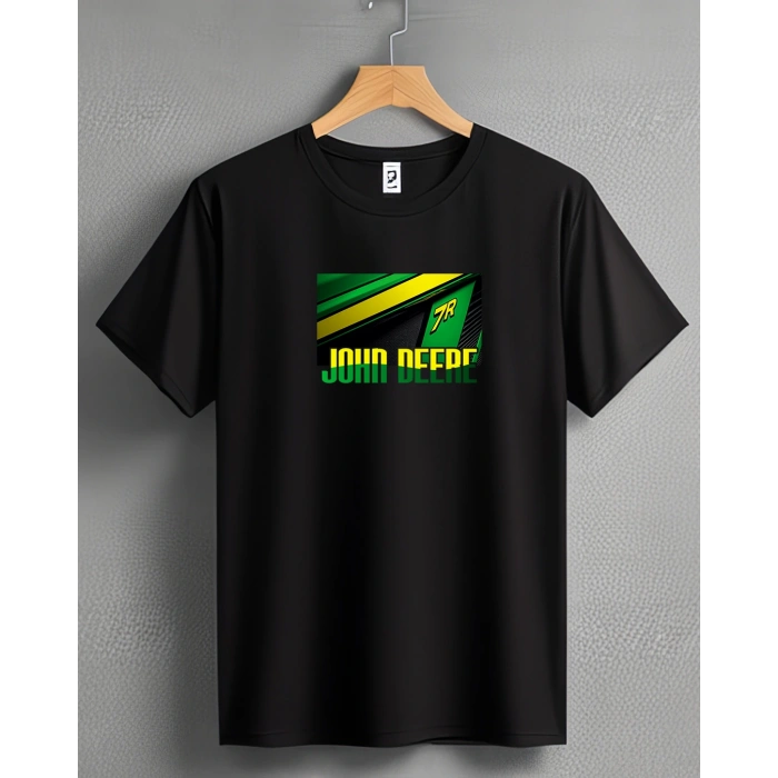 John Deere Traktör Baskılı Sıfır Yaka Tişört -TM2051