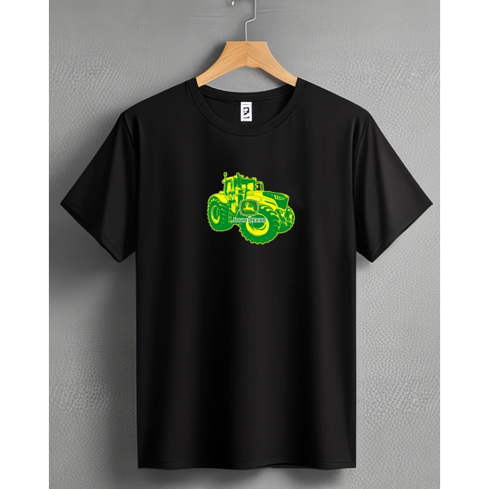 John Deere Traktör Baskılı Sıfır Yaka Tişört -TM2053