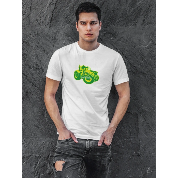 John Deere Traktör Baskılı Sıfır Yaka Tişört -TM2053