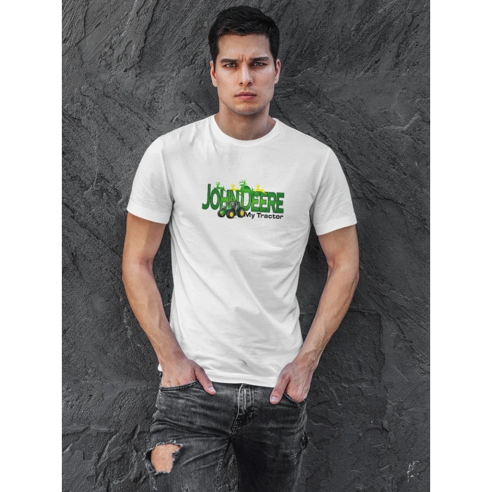 John Deere Traktör Baskılı Sıfır Yaka Tişört -TM2060