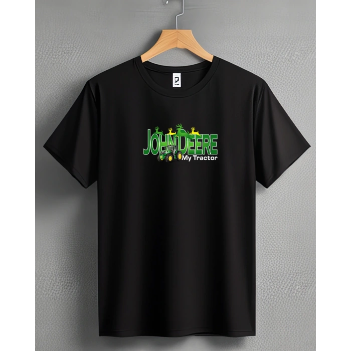 John Deere Traktör Baskılı Sıfır Yaka Tişört -TM2060