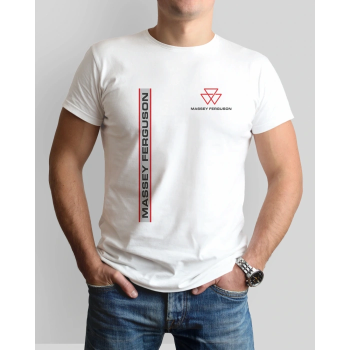Massey Ferguson Traktör Baskılı Sıfır Yaka Tişört -TM2015