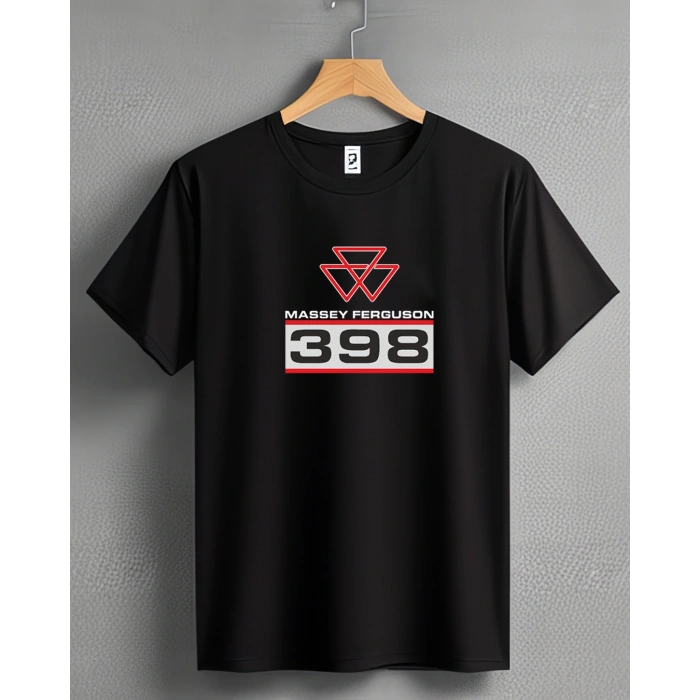 MF 398 Traktör Baskılı Sıfır Yaka Tişört -TM2016