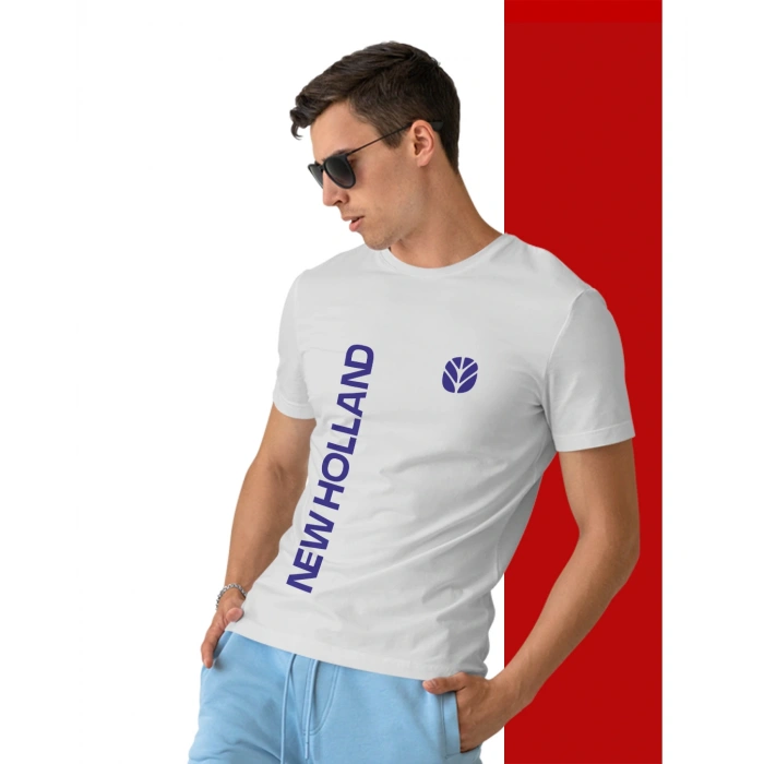New Holland Traktör Baskılı Sıfır Yaka Tişört -TM2032
