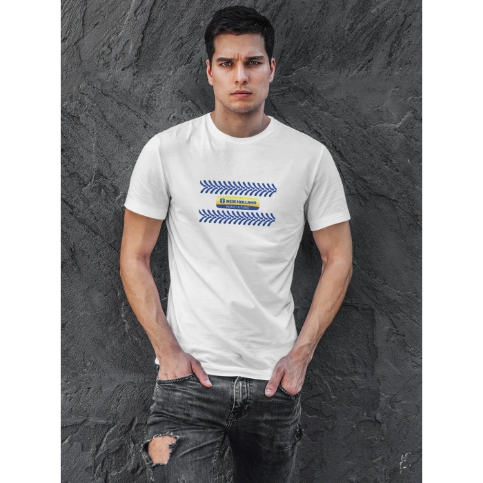 New Holland Traktör Baskılı Sıfır Yaka Tişört -TM2046