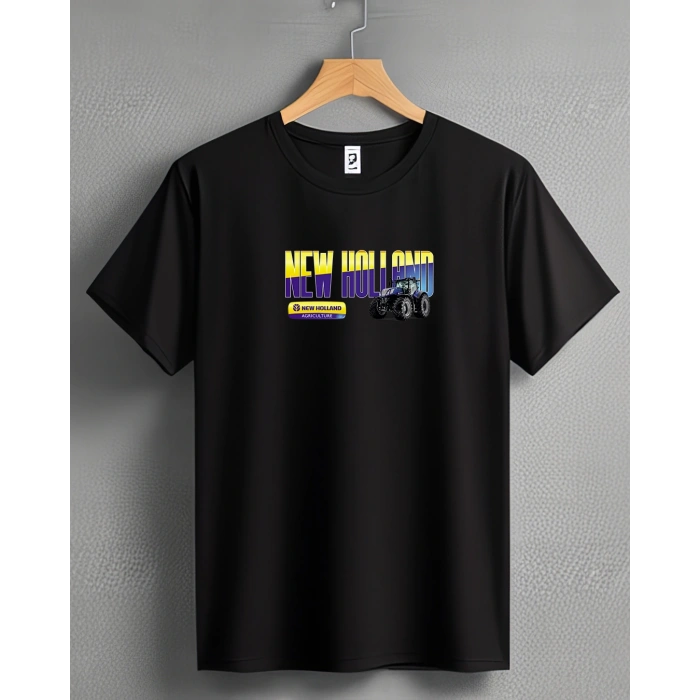 New Holland Traktör Baskılı Sıfır Yaka Tişört -TM2063