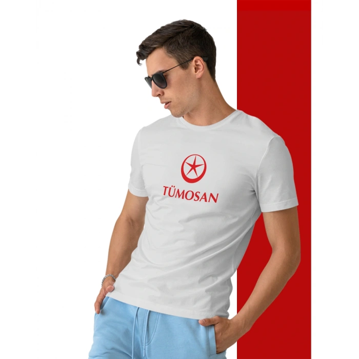 Tümosan Traktör Baskılı Sıfır Yaka Tişört -TM2003