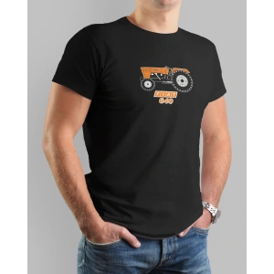 Fiat 640 Traktör Baskılı Sıfır Yaka Tişört -TM2013