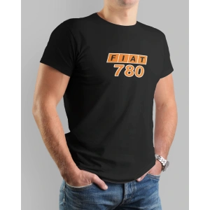 Fiat 780 Traktör Baskılı Sıfır Yaka Tişört -TM2022