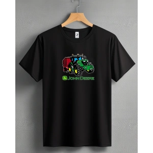 John Deere Traktör Baskılı Sıfır Yaka Tişört -TM2038