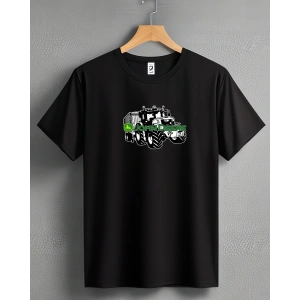 John Deere Traktör Baskılı Sıfır Yaka Tişört -TM2039