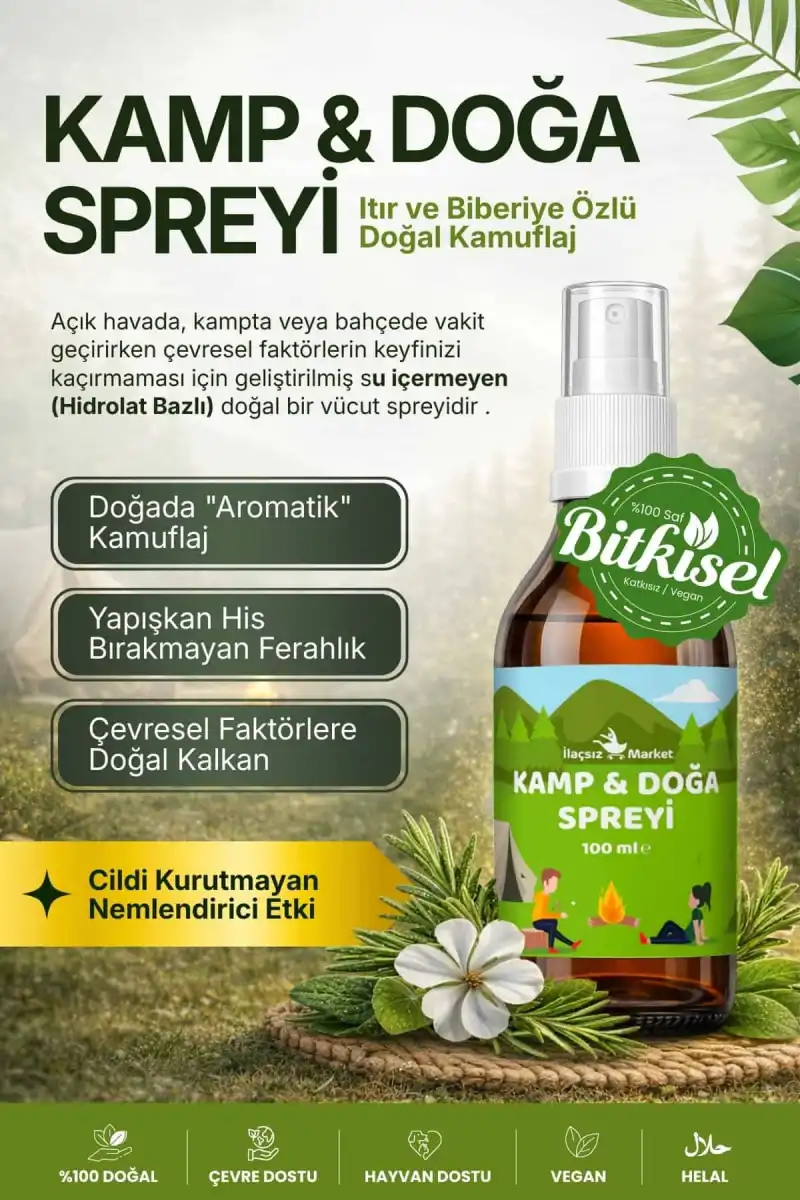 KAMP & DOĞA SPREYİ (Itır ve Biberiye Özlü Doğal Koruyucu) – 100 ml