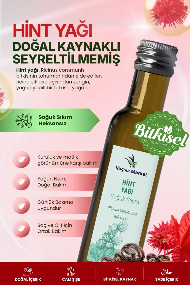 Soğuk Sıkım Hint Yağı (Castor Oil) - %100 Saf ve Heksansız