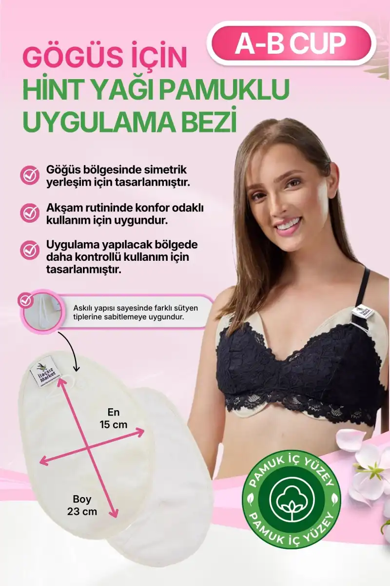 Hint Yağı Göğüs Uygulama Bezi (Castor Oil Pack) – %100 Organik & Sızdırmaz A-B CUP