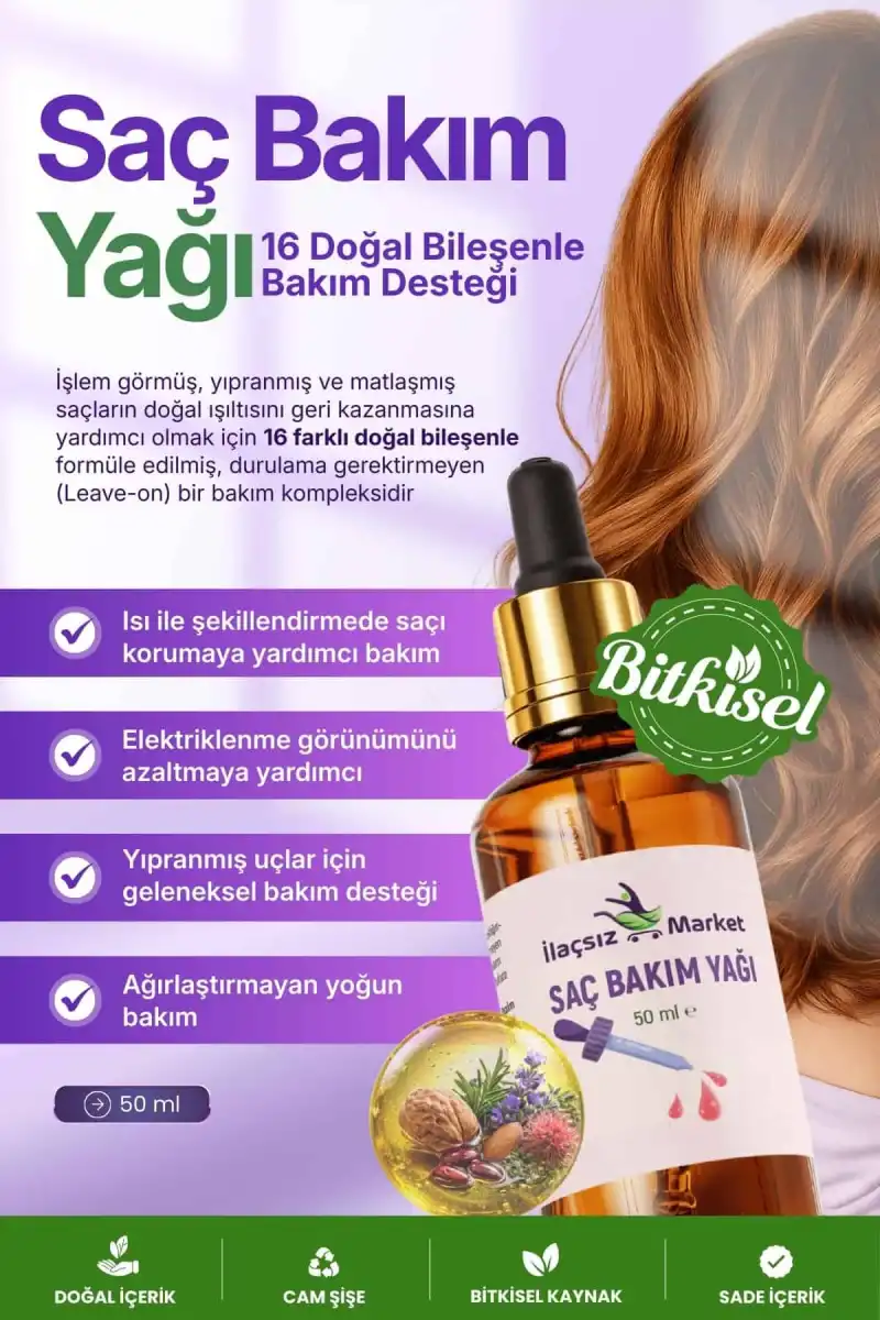 SAÇ BAKIM YAĞI (16 Doğal Bileşenli Bakım Kompleksi) / 50 ml