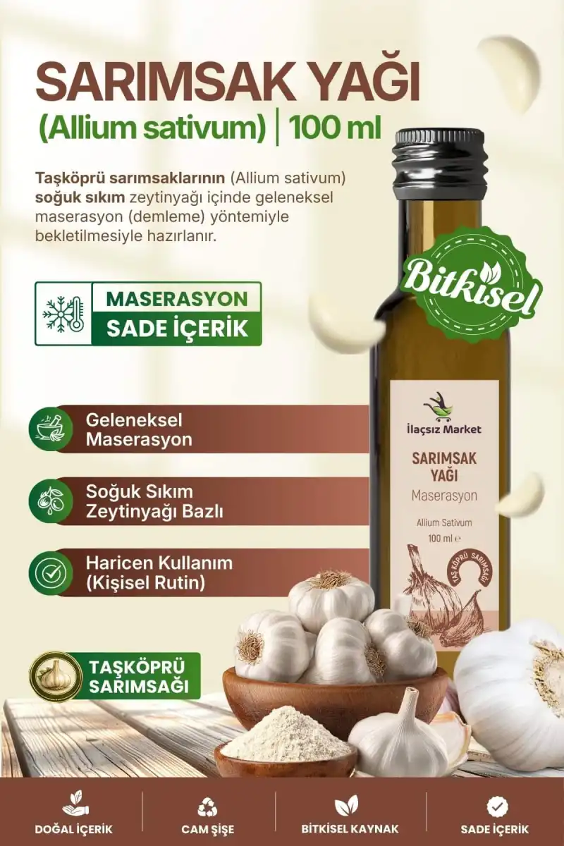 Sarımsak Yağı (Garlic Oil Maceration) – Allium sativum & Olea europaea / 100 ml