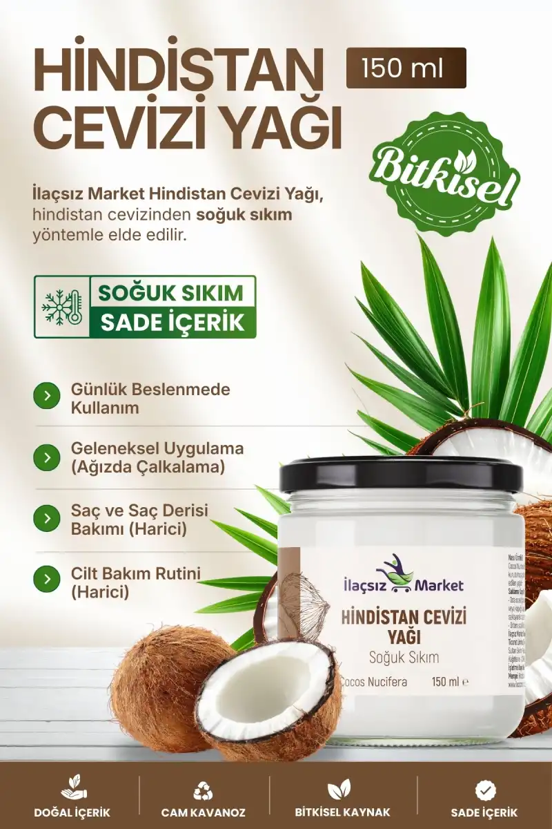 HİNDİSTAN CEVİZİ YAĞI (Soğuk Sıkım & Organik) / 150 ml