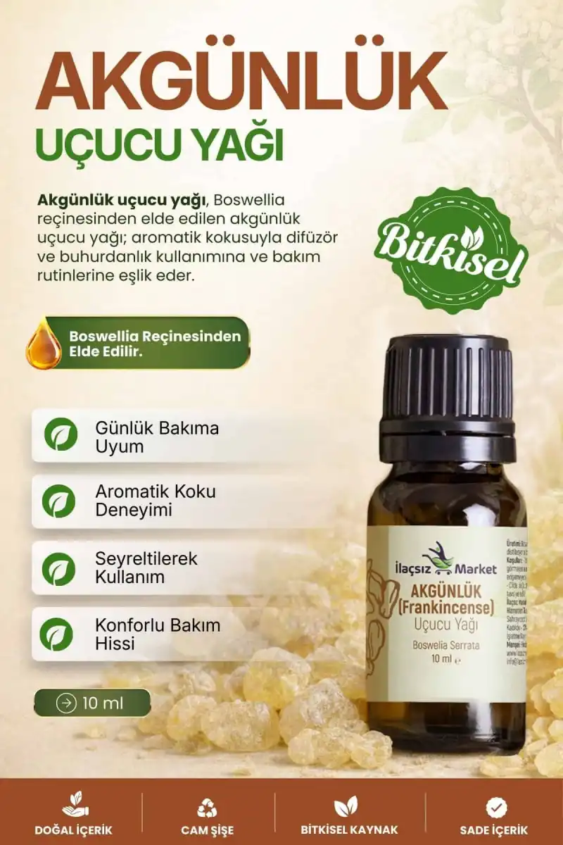 Akgünlük Uçucu Yağı (Frankincense) – Boswellia Serrata / 10 ml (Tıbbi)