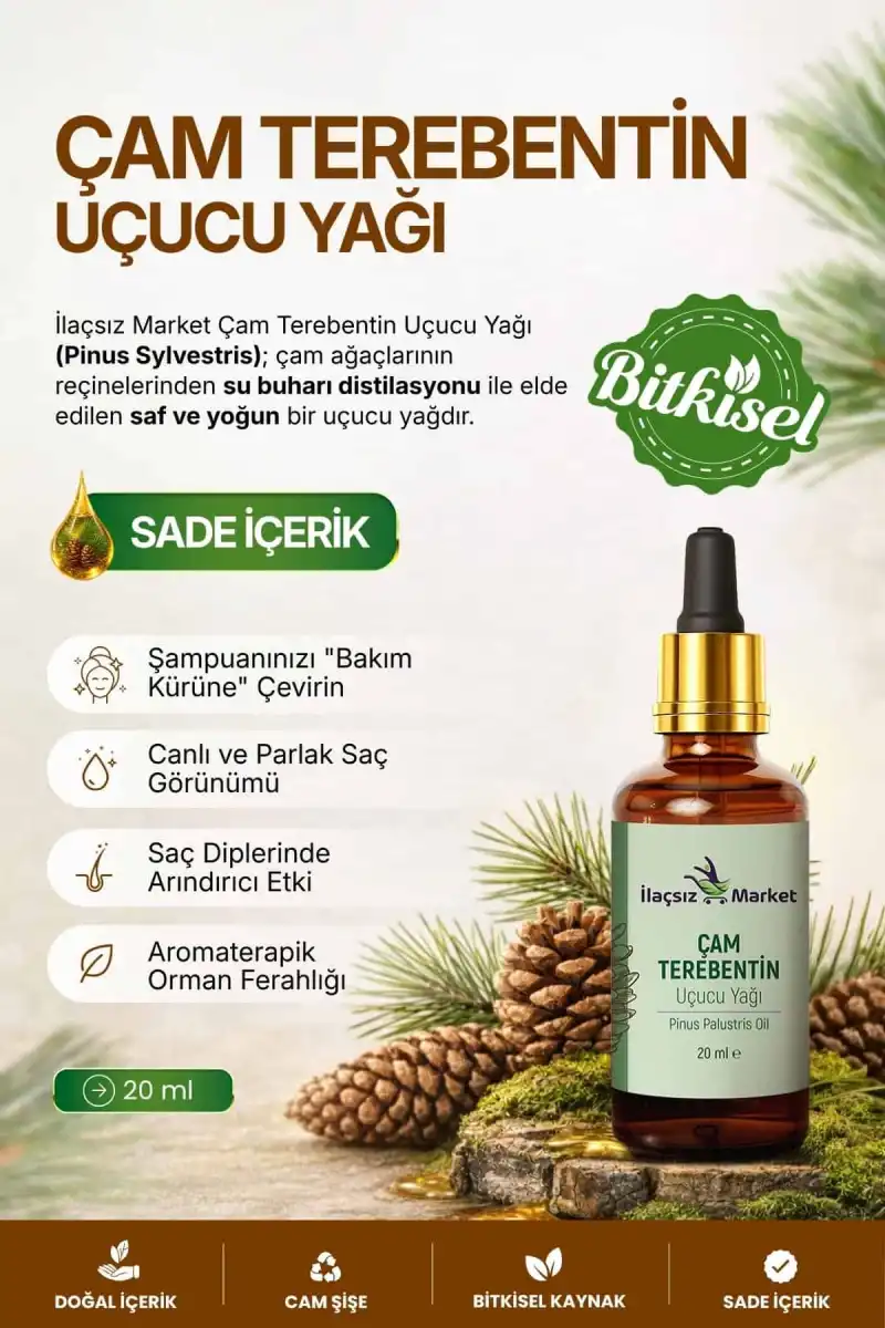 ÇAM TEREBENTİN UÇUCU YAĞI (Pinus sylvestris) – %100 Saf & Doğal / 20 ml