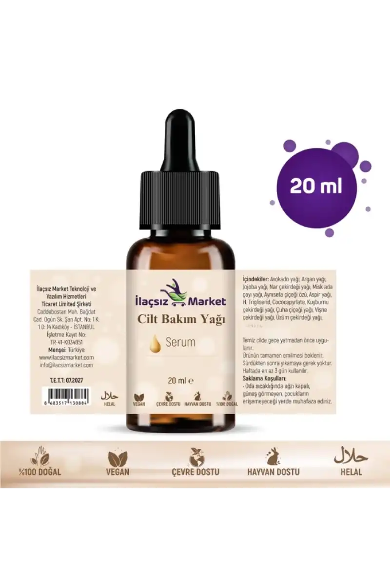CİLT BAKIM SERUMU (15 Değerli Yağ ile Gençlik Işıltısı) – 20 ml
