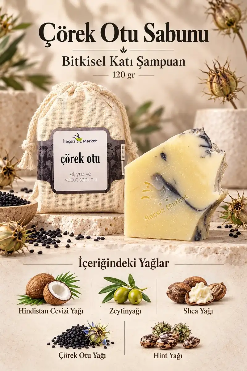 Çörek Otu Sabunu (Bitkisel Katı Şampuan) / 120 gr