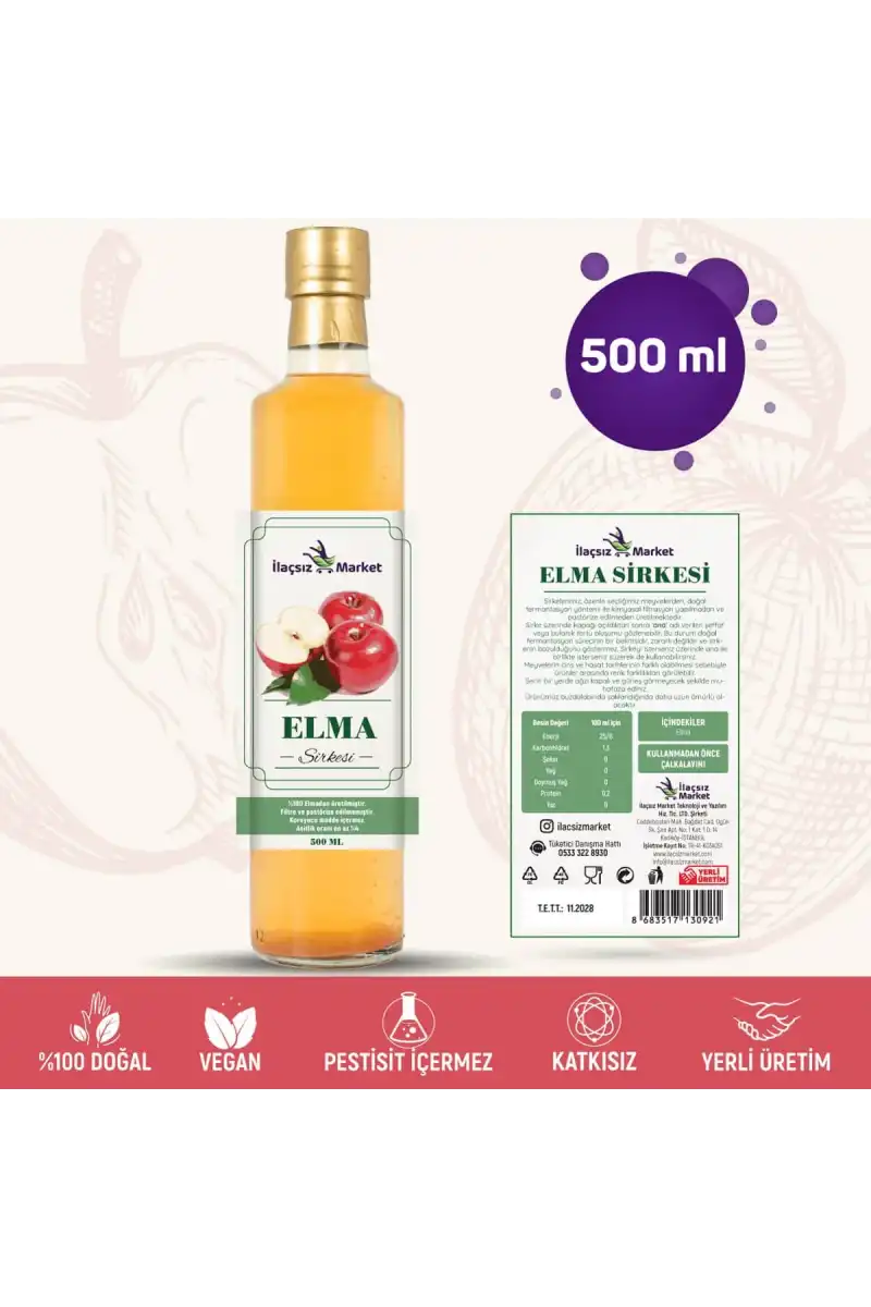 Elma Sirkesi / 500 ml (Çok Keskin)