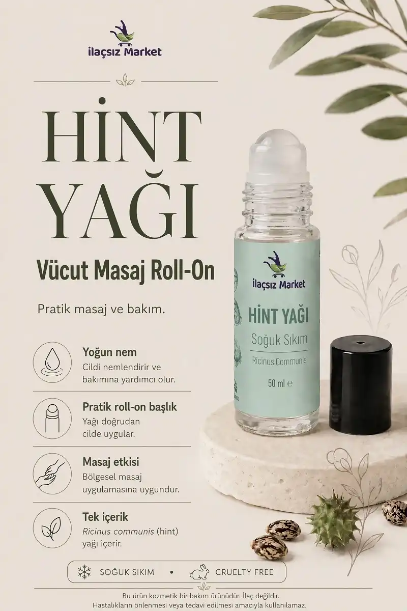 Hint Yağı Vücut Masaj Roll-On (Göbek ve Kalça Bakımı) - 50 CC