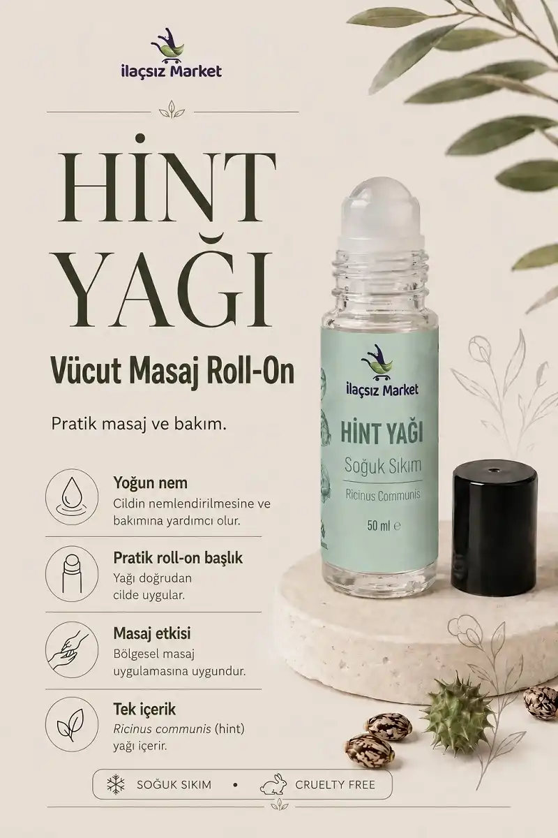Hint Yağı Vücut Masaj Roll-On (Göbek ve Kalça Bakımı) - 50 CC