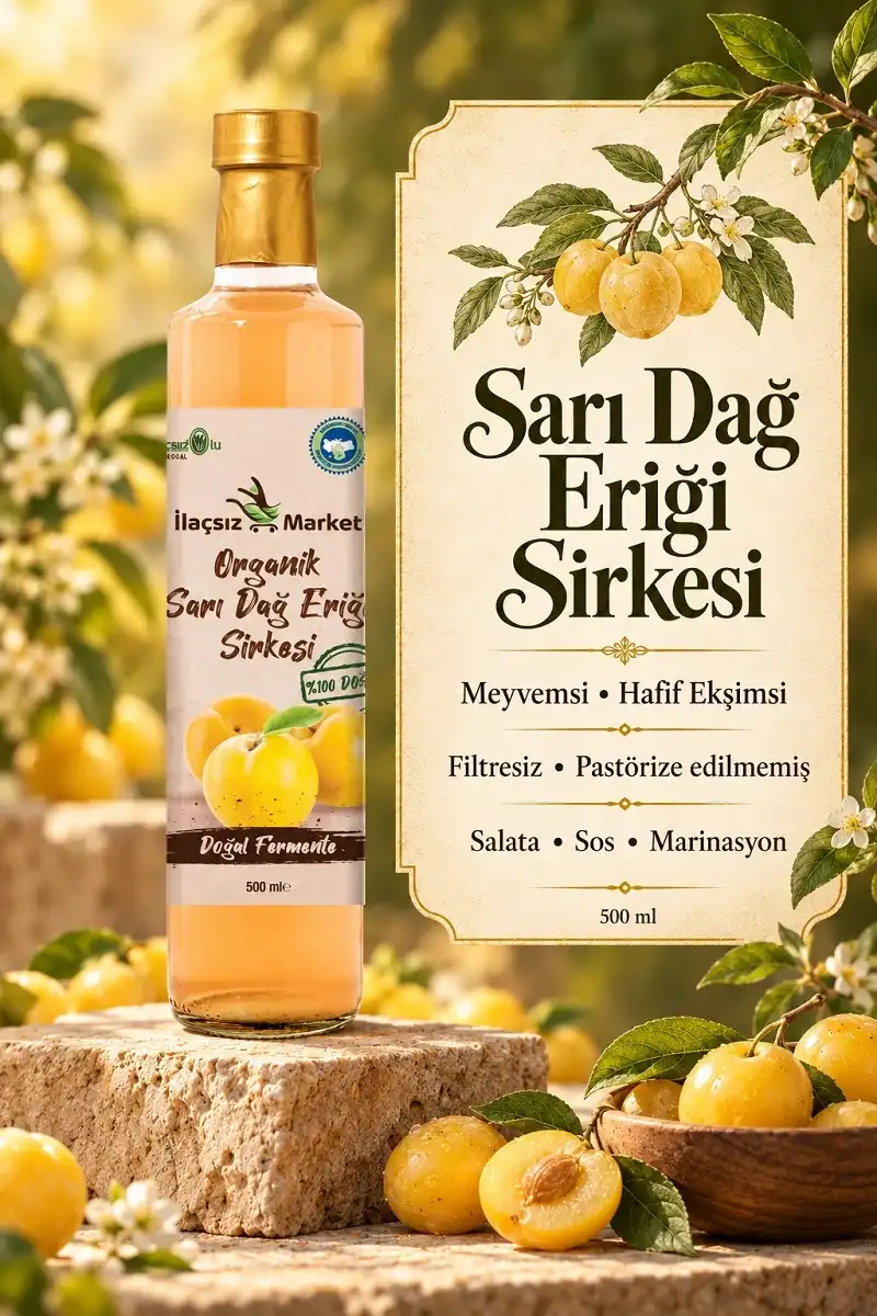 Organik Sarı Dağ Eriği Sirkesi / 500 ml