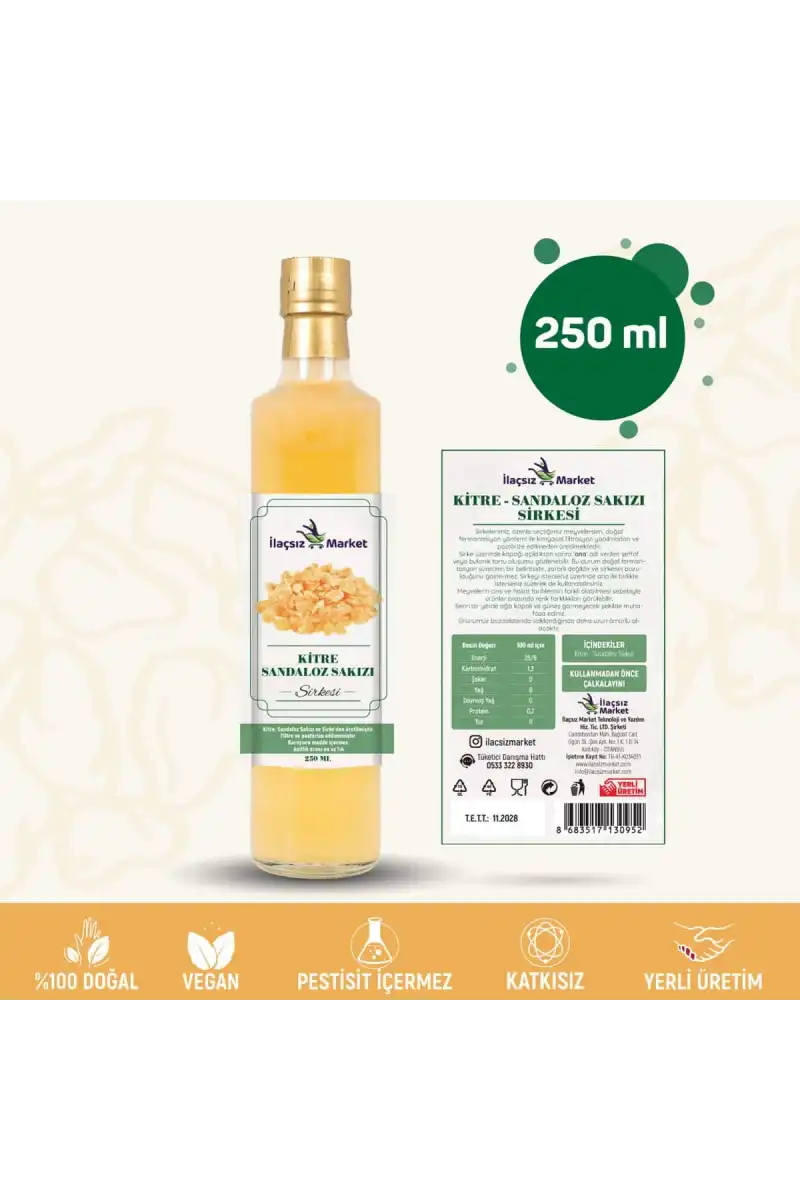 Sandaloz Sakızlı Sirke / 250 ml (Çok Keskin)