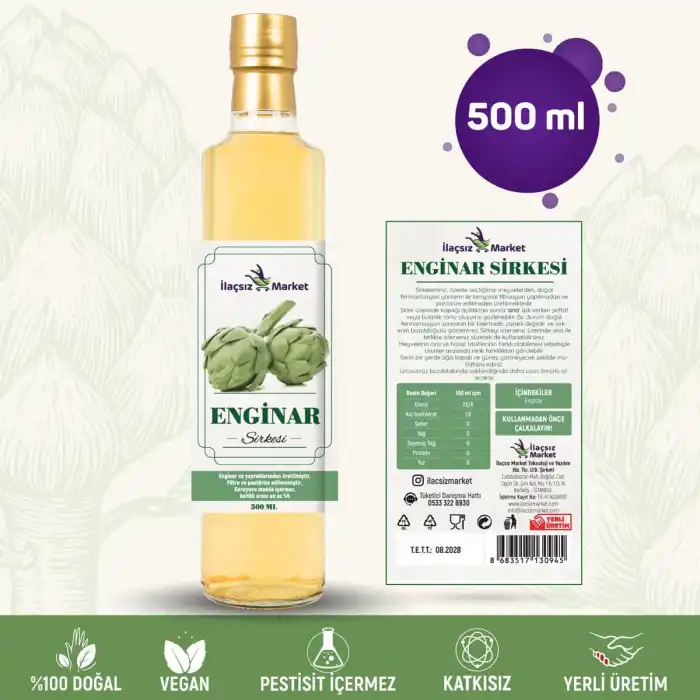 Enginar Sirkesi / 500 ml (Çok Keskin)