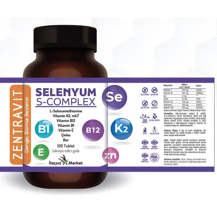 Zentravit Selenyum S-Complex Takviyesi / 120 Tablet 1 ALANA 1 BEDAVA