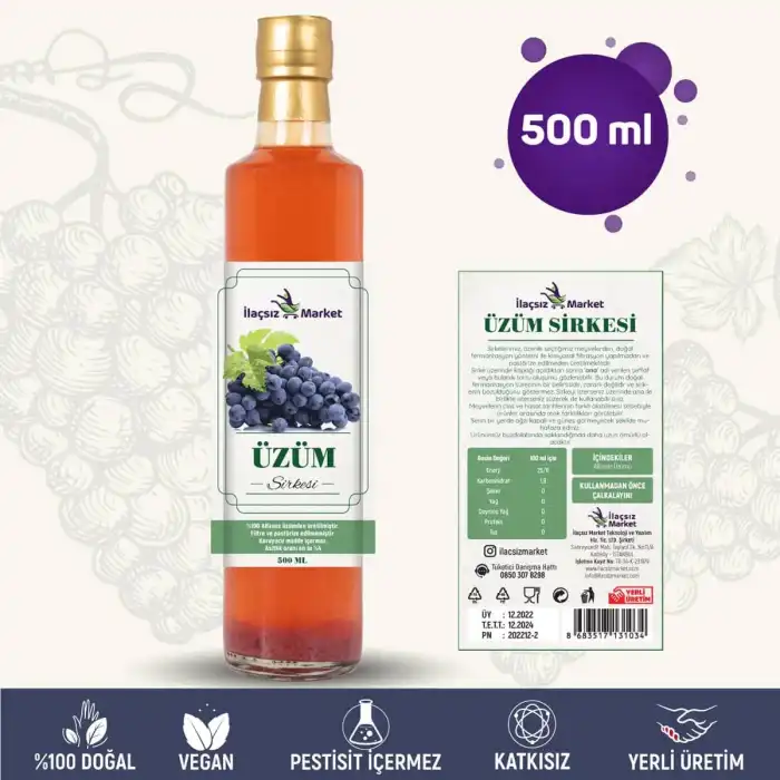 Üzüm Sirkesi / 500 ml (Çok Keskin)