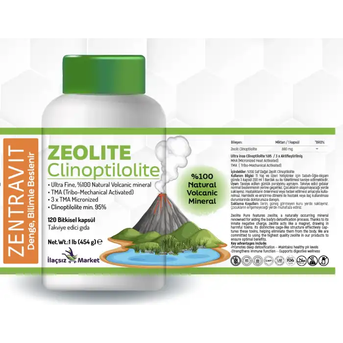 Zentravit Zeolit Kapsül / 120 Kapsül 1 ALANA 1 BEDAVA