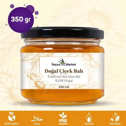 Doğal Ham Bal / 350 gr. (Polifloralı Bal - Ham Bal - Gerçek Bal)