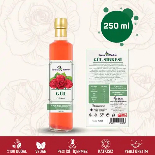 Gül Sirkesi / 250 ml (Çok Keskin, Gül Yağlı)