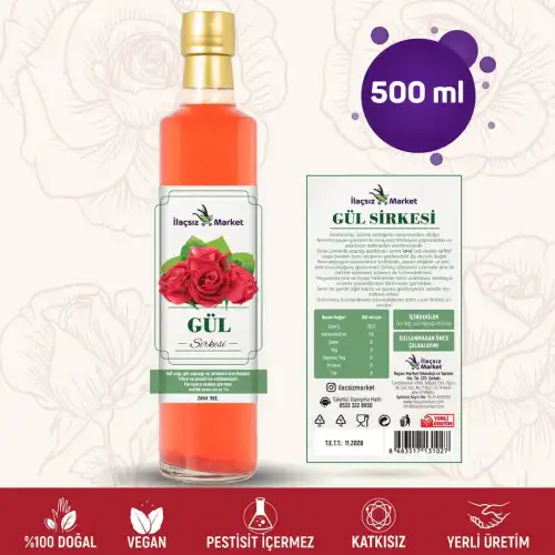 Gül Sirkesi / 500 ml (Çok Keskin, Gül Yağlı)