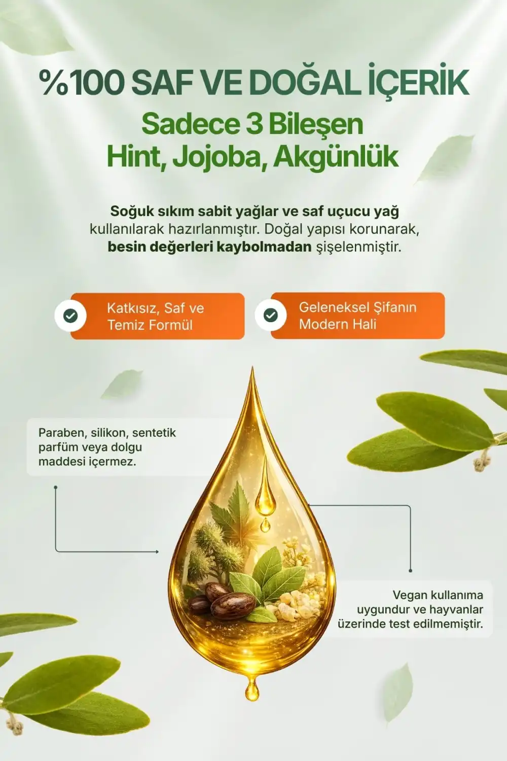 3’lü Sinerji Bakım Seti: Hint, Jojoba ve Akgünlük Yağı (%100 Saf & Soğuk Sıkım)
