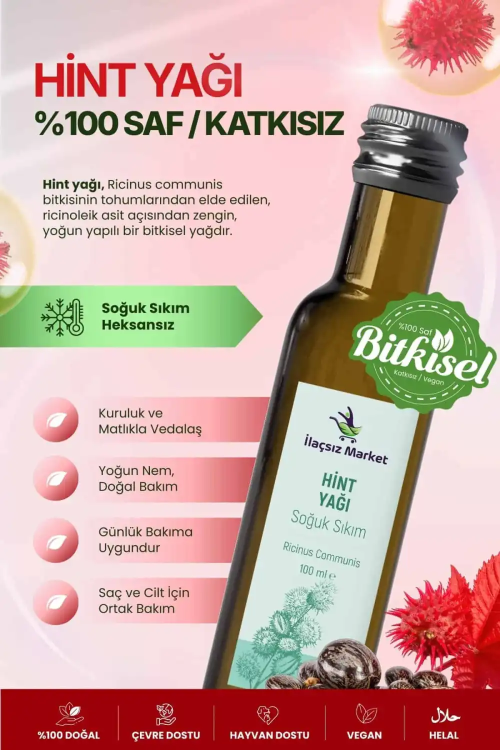 Hint Yağı / 100 ml. Soğuk Sıkım (HEXANSIZ)