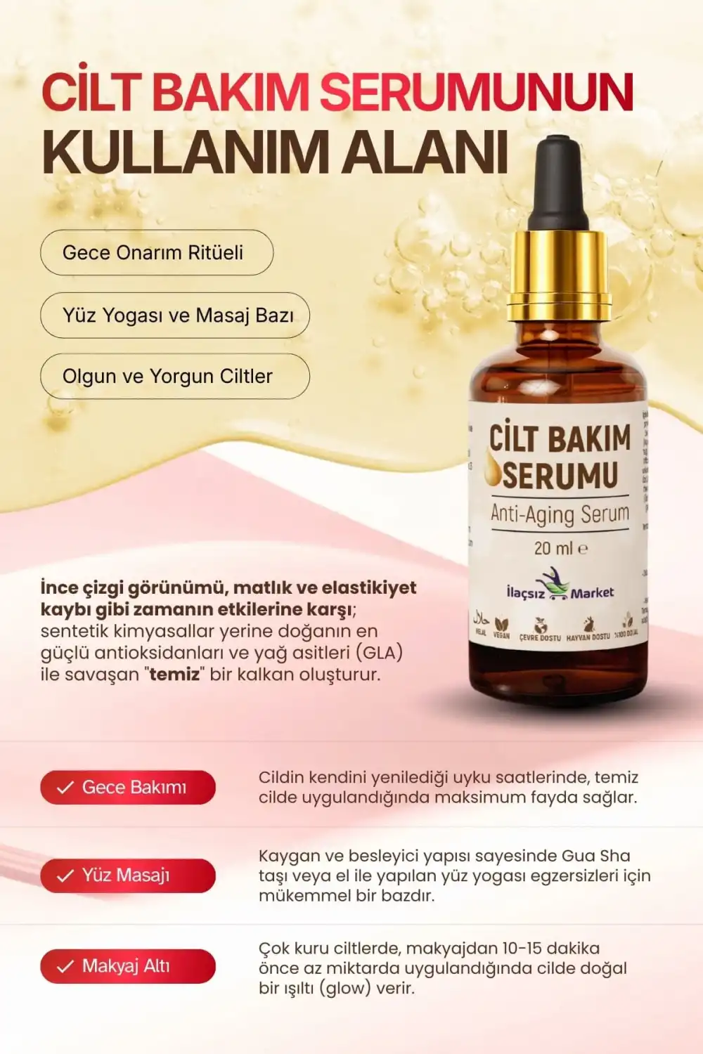 CİLT BAKIM SERUMU (15 Değerli Yağ ile Gençlik Işıltısı) / 20 ml