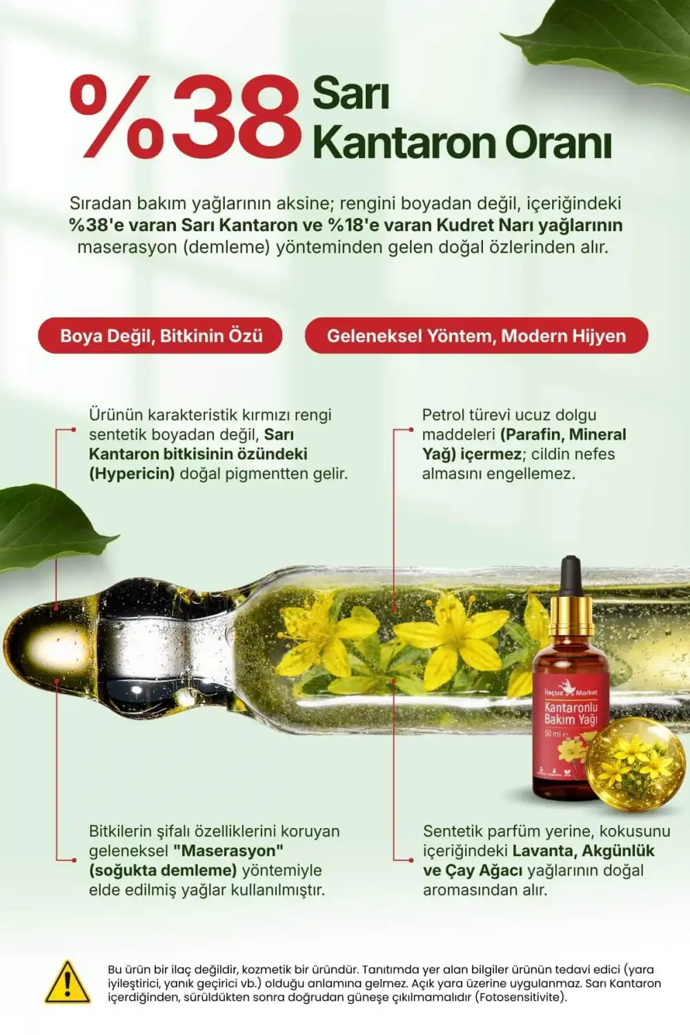 KANTARONLU BAKIM YAĞI (Sarı Kantaron & Kudret Narı Özlü) / 50 ml