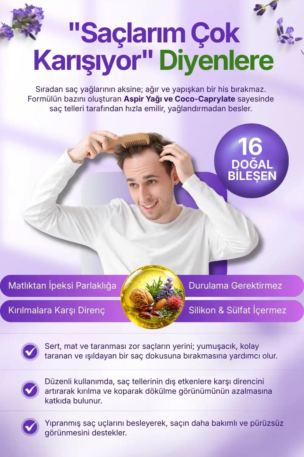 SAÇ BAKIM YAĞI (16 Doğal Bileşenli Bakım Kompleksi) / 50 ml