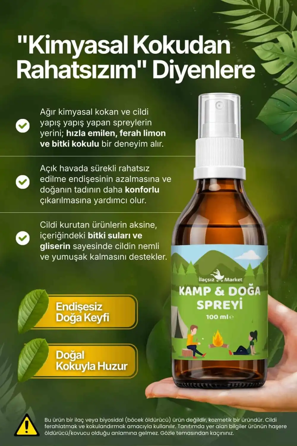 KAMP & DOĞA SPREYİ (Itır ve Biberiye Özlü Doğal Koruyucu) – 100 ml