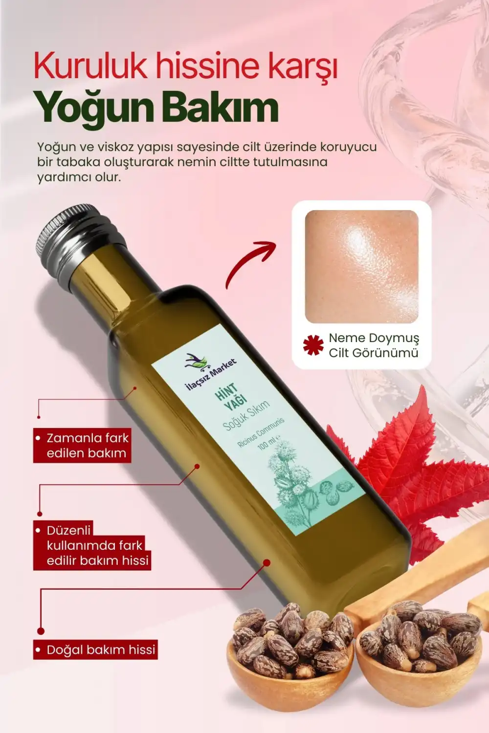 Soğuk Sıkım Hint Yağı (Castor Oil) - %100 Saf ve Heksansız