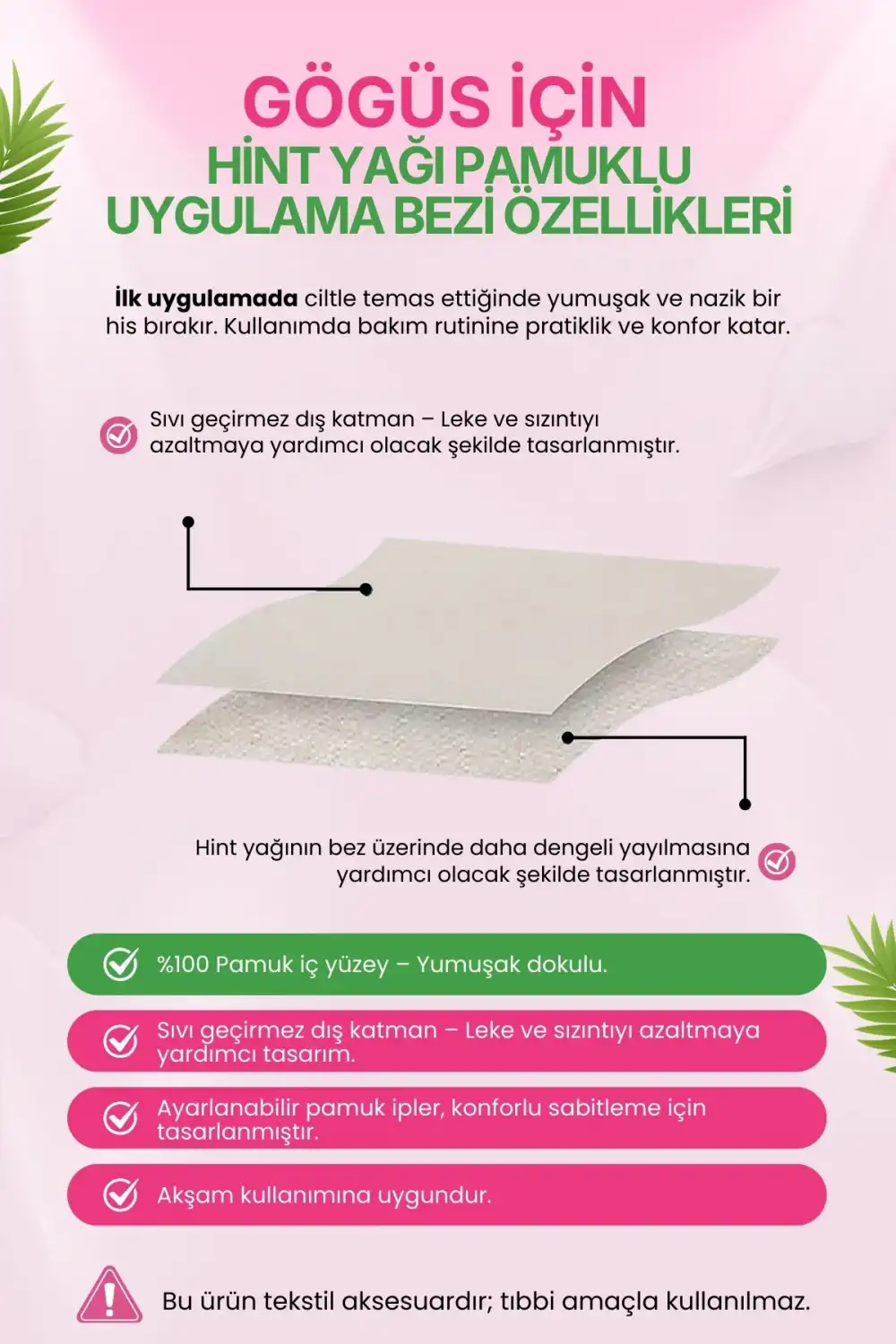 Hint Yağı Göğüs Uygulama Bezi (Castor Oil Pack) – %100 Organik & Sızdırmaz C-D CUP