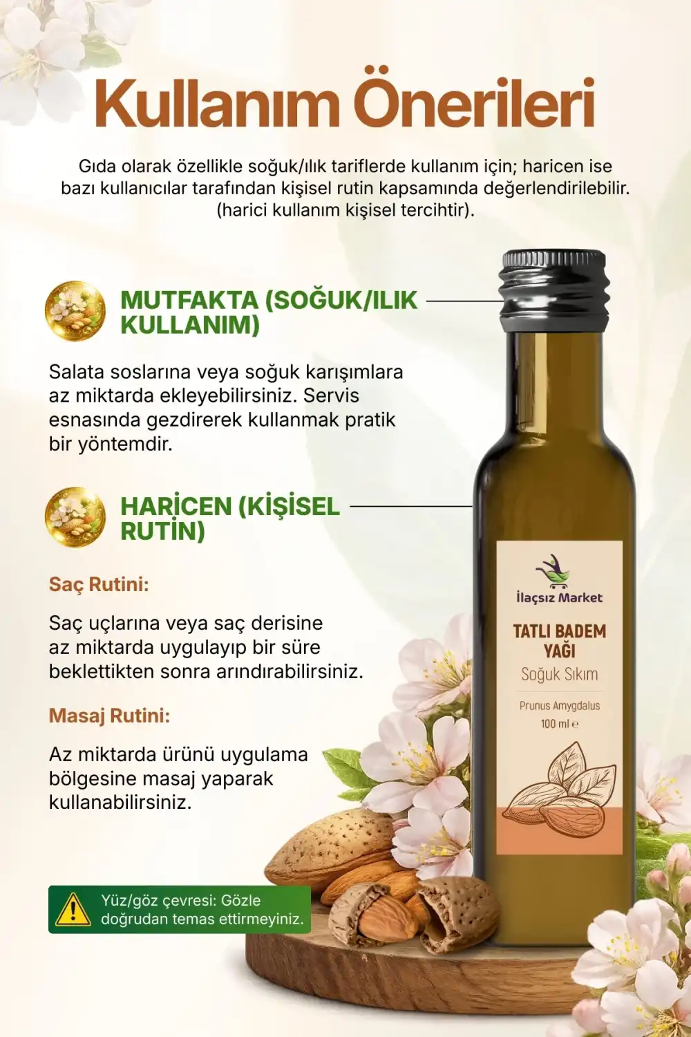 Tatlı Badem Yağı / 100 ml.