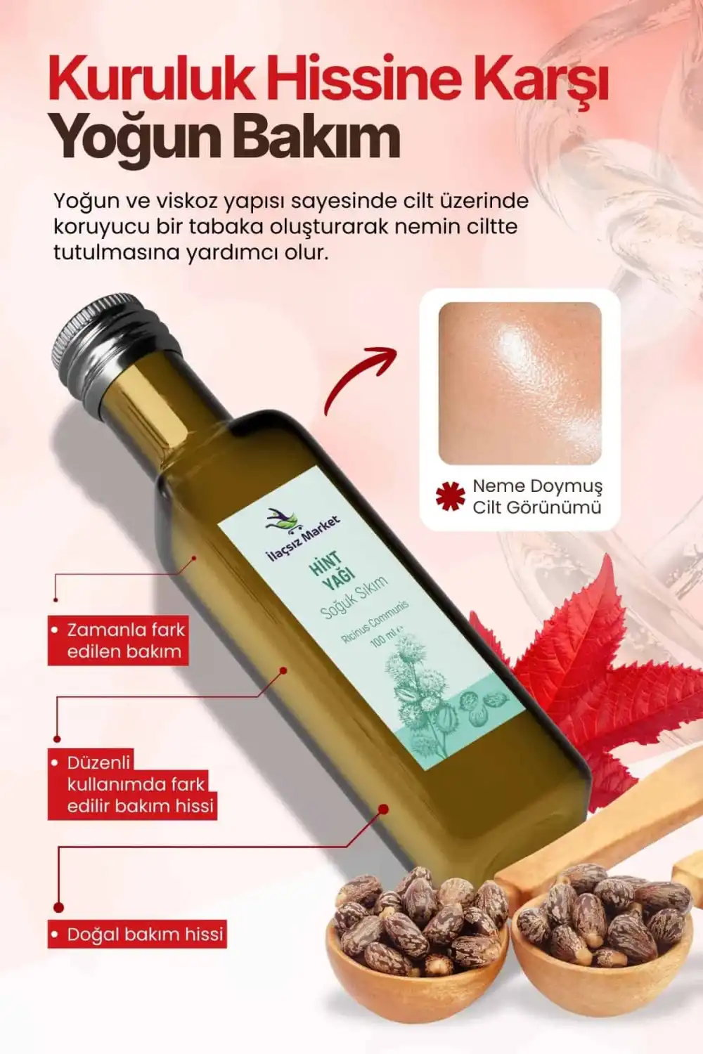 Hint Yağı (Castor Oil) - %100 Saf ve Heksansız Soğuk Sıkım